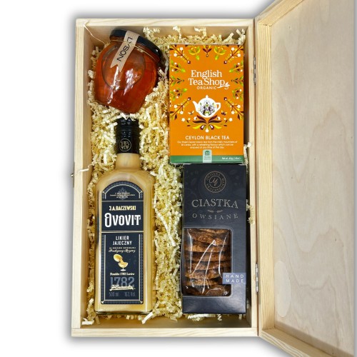 Zestaw wielkanocny w skrzyni z likierem